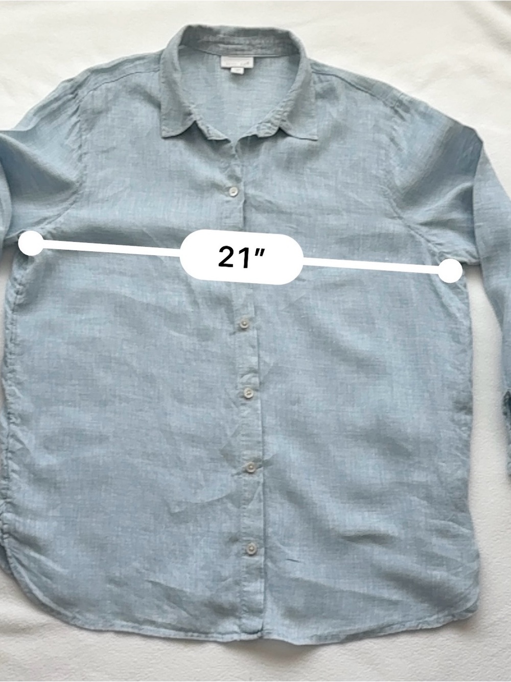 J. Jill Pale Blue Linen Shirt - Picture 4 of 6